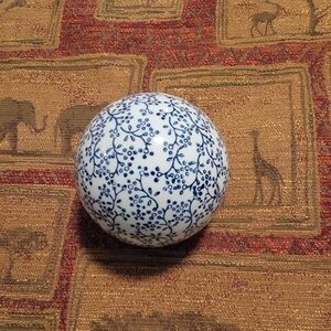 Blue and White Decorative Sphere